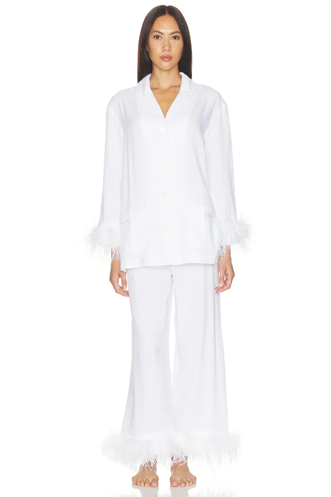Party Pajama Set With Detachable Feathers