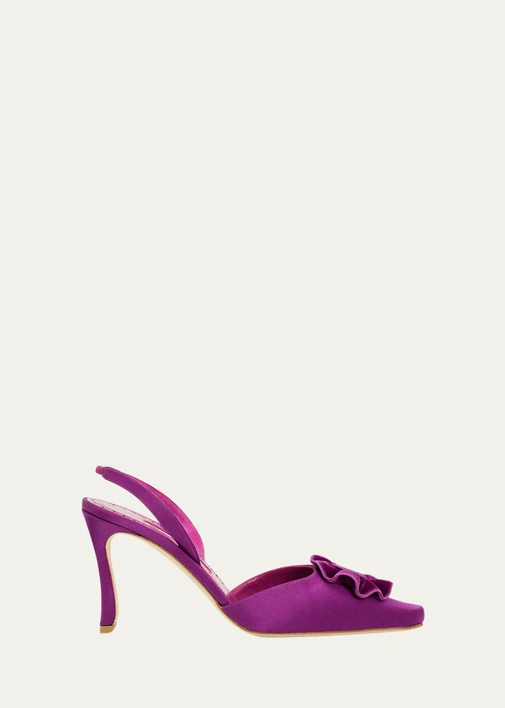 90mm Caulosli Satin Slingback Pumps