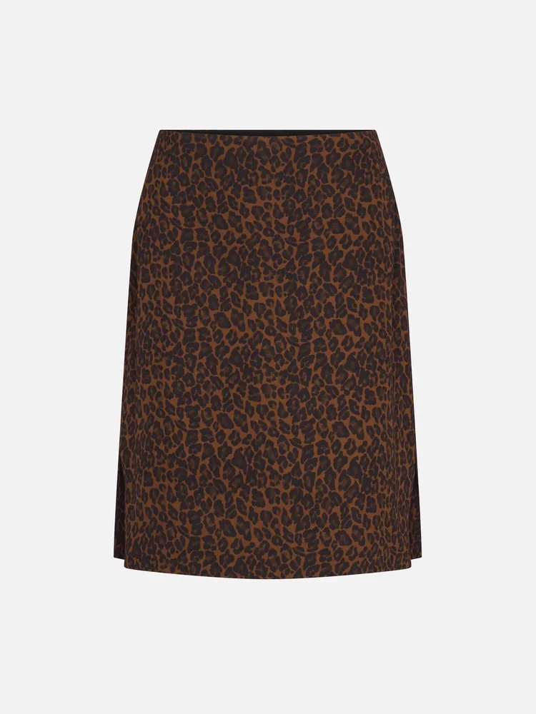 Frame The Silk Siren Skirt in Dark Leopard Multi