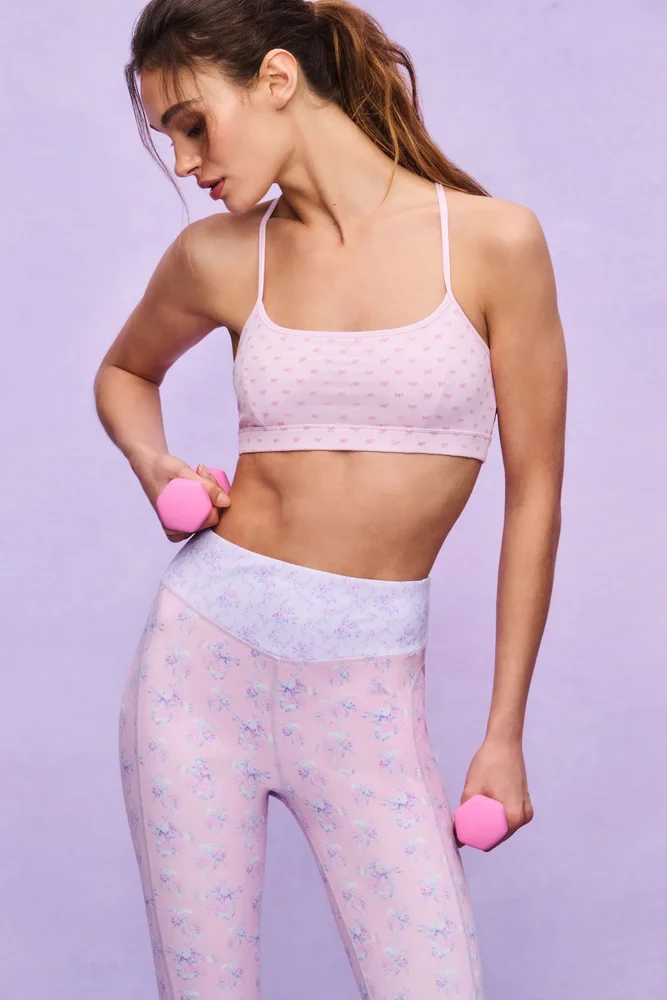 Cadelle Velvet Flock Bow Sports Bra