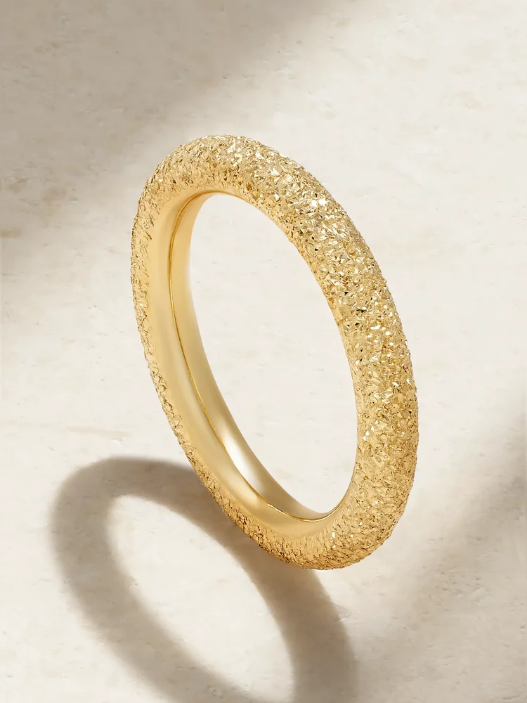 Florentine Finish 18-karat gold ring