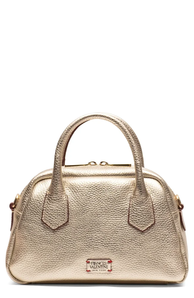 Mini Metallic Leather Bowler Bag