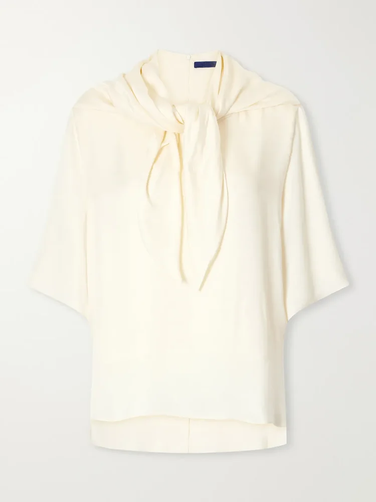 Anita scarf-detailed satin T-shirt