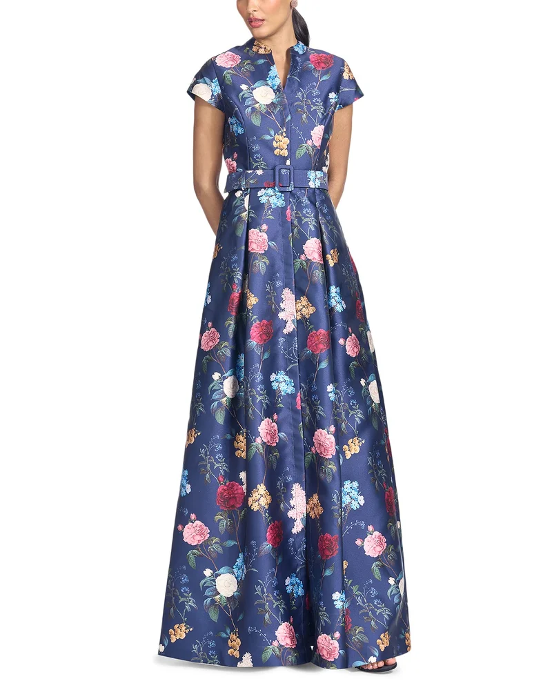 Marta Belted Shirtdress Gown