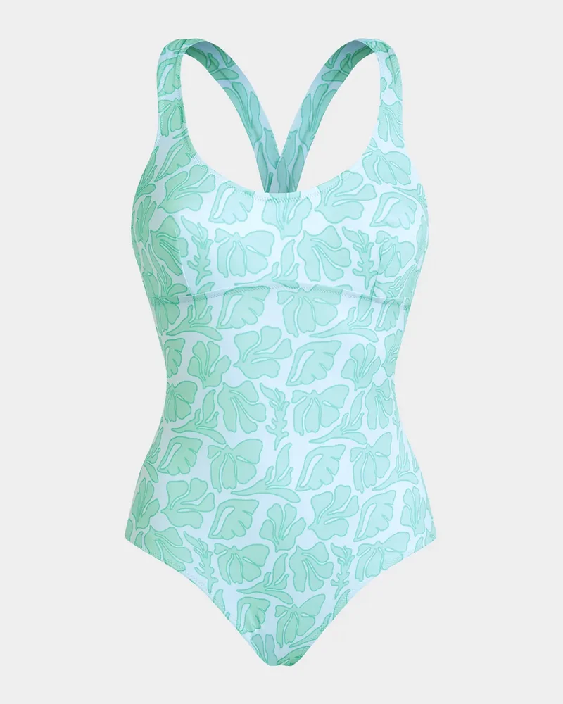 Seashell-Print Jersey One-Piece Swimsuit