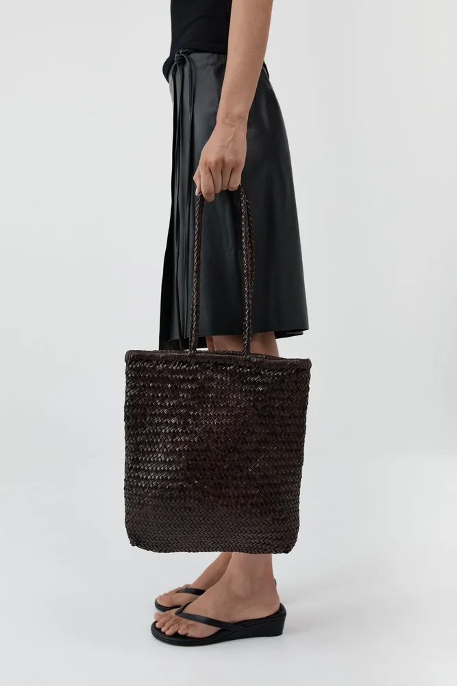 Bagu Woven Tote - Chocolate