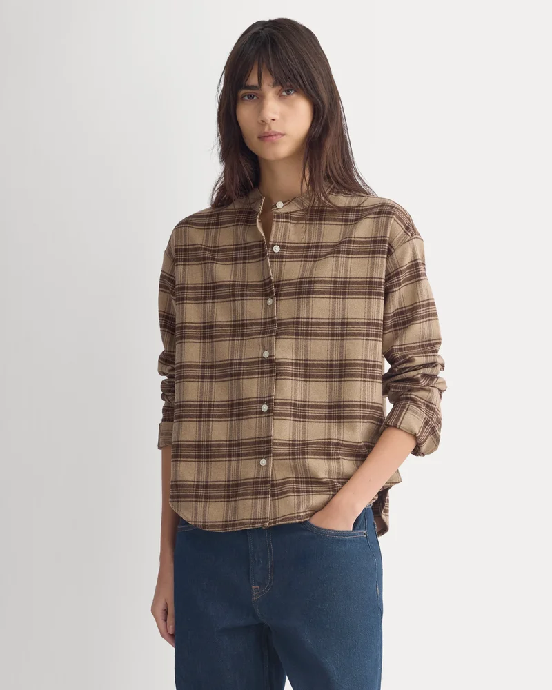 Flannel Shirt | Heather Camel/Hot Fudge