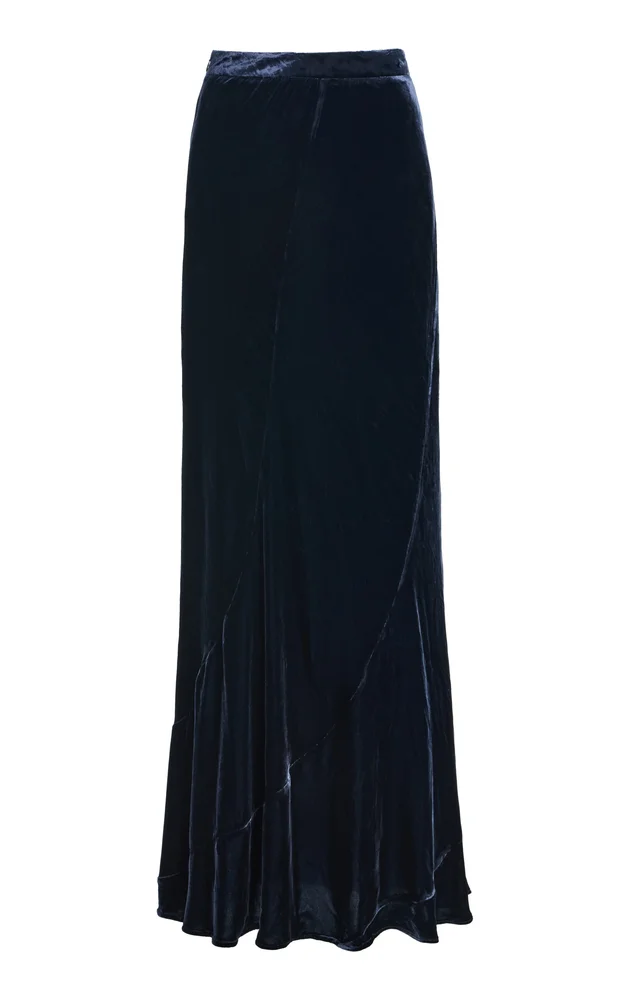 Samara Silk-Blend Velvet Maxi Skirt