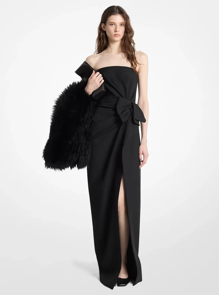 Wool Broadcloth Origami Strapless Dress