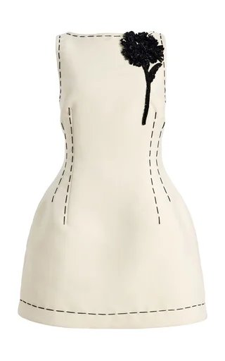 Exclusive Ali Appliquéd Twill Mini Dress