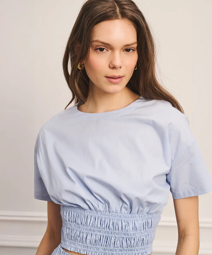 Cotton Smocked Tee
