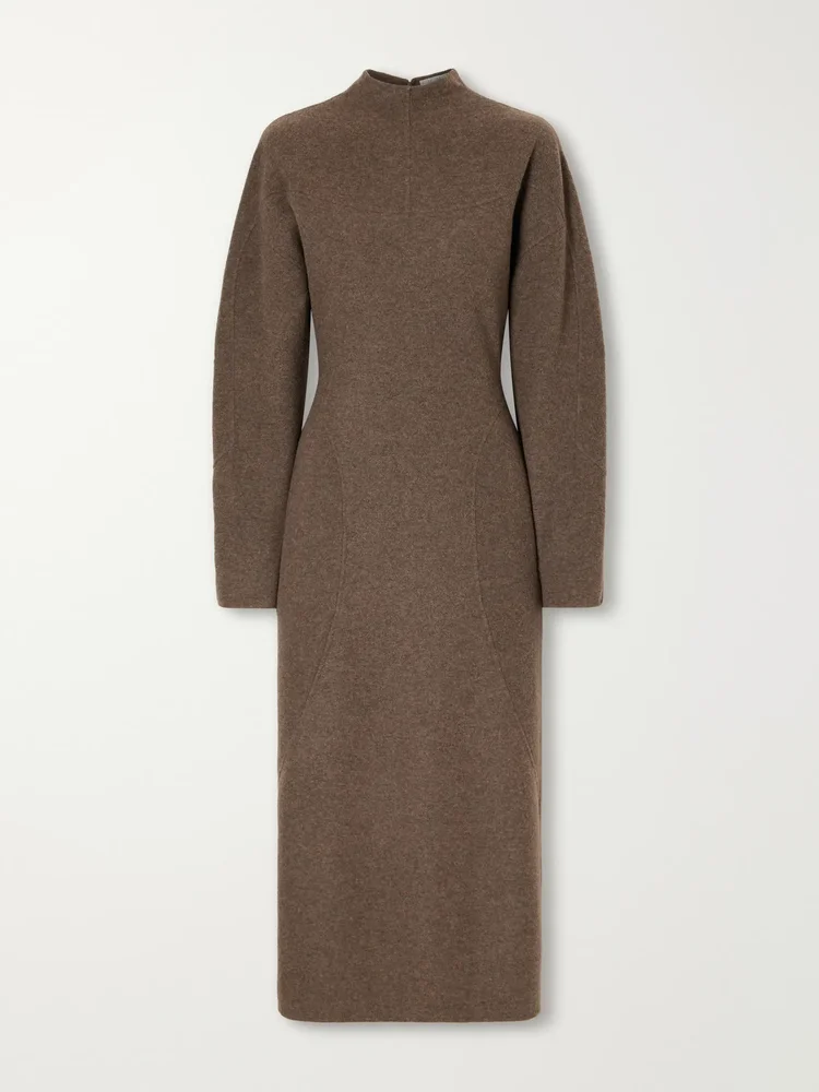 Tenuta paneled wool-blend midi dress
