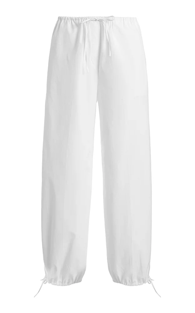 Tie-Detailed Organic Cotton Pants