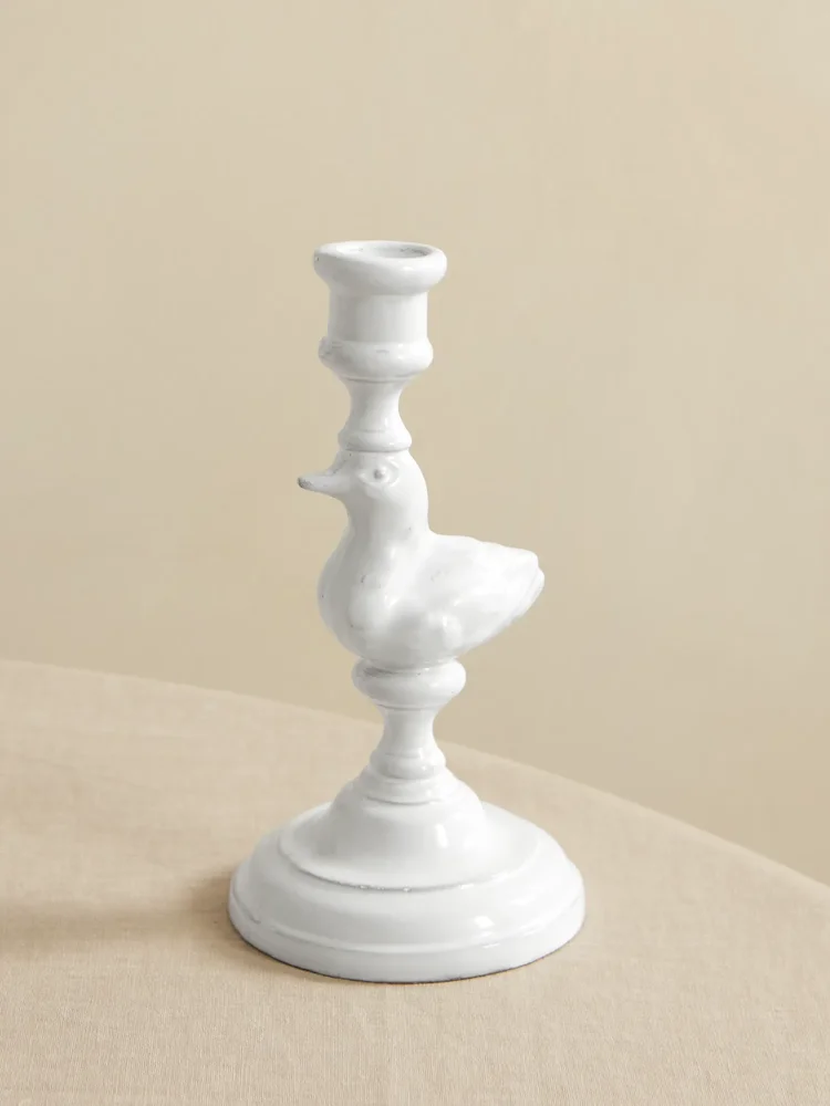 Canard ceramic candlestick