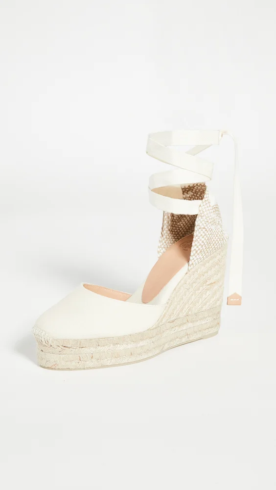 Carina Wedge Platform Espadrilles (Ivory)