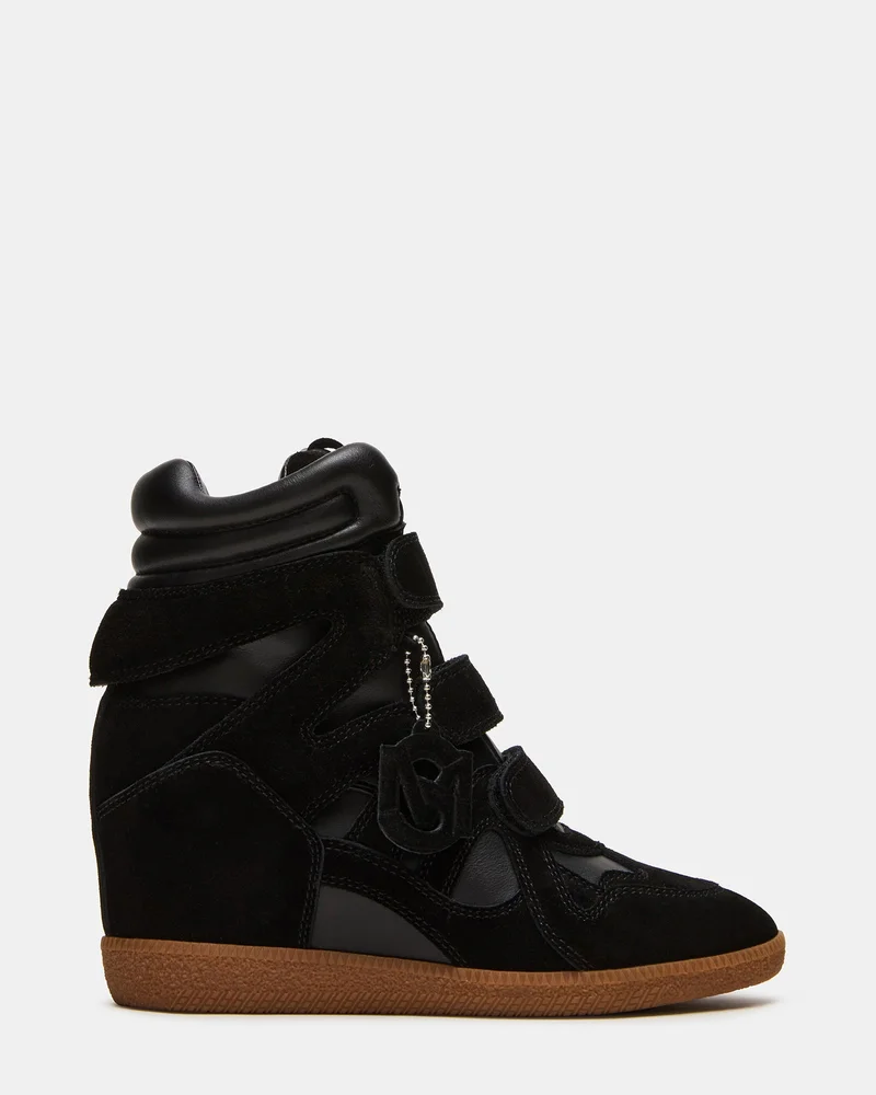 MAVIS Black Suede High-Top Velcro Women's Sneaker