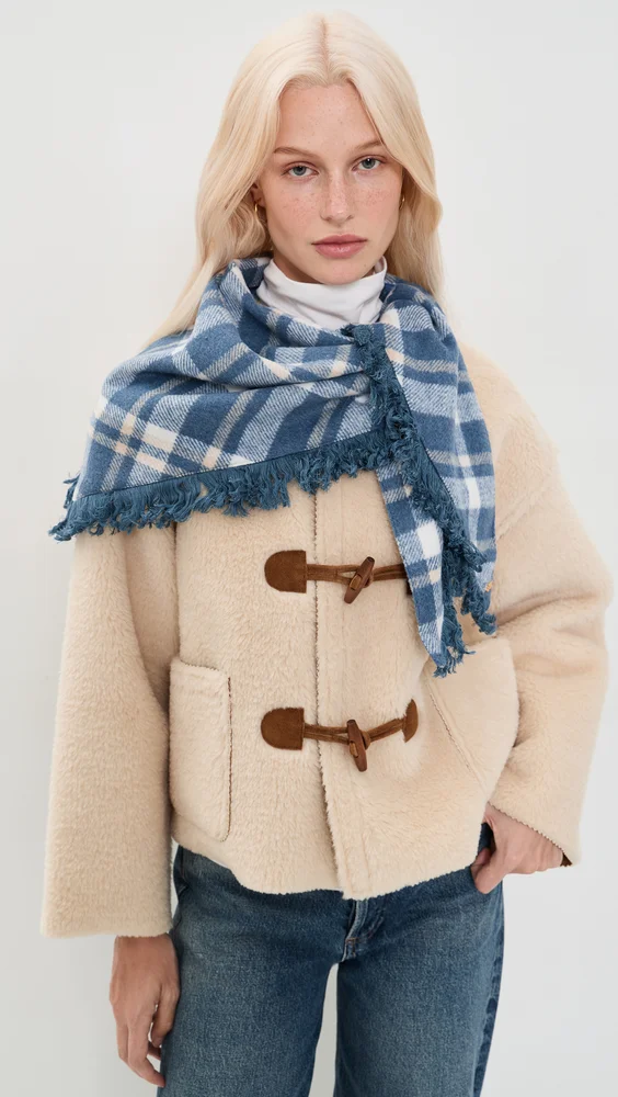 Plaid Triangle Scarf