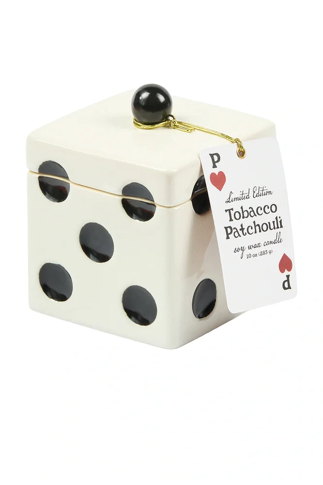 Lucky Dice Ceramic Candle