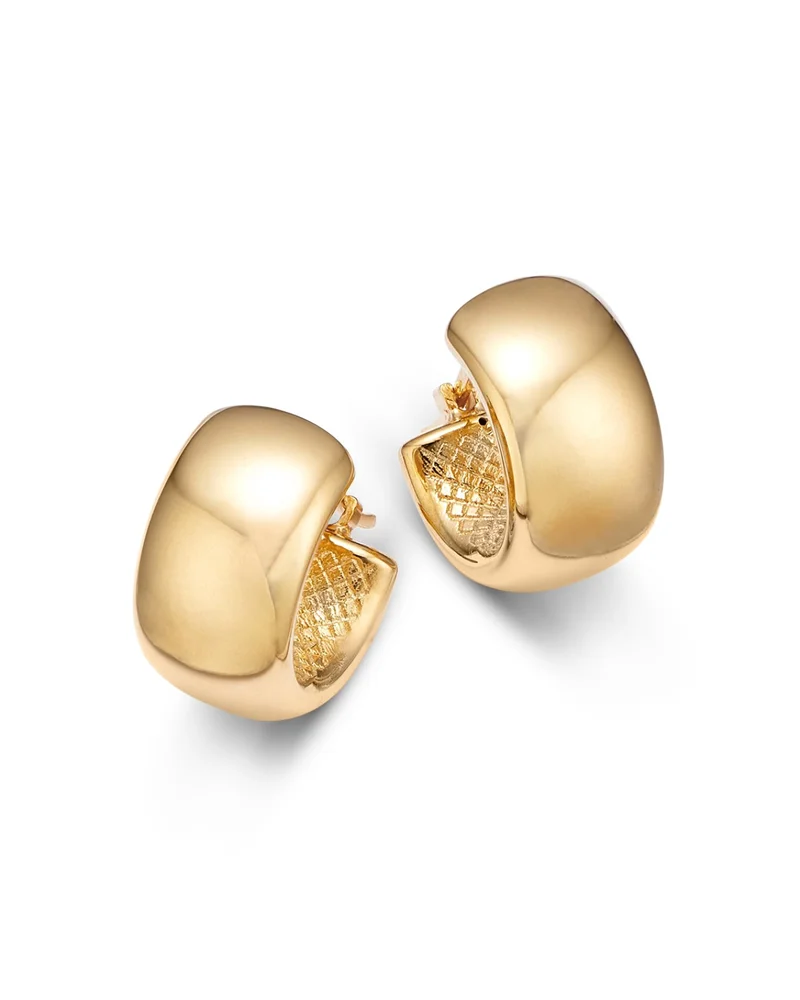 Polished Huggie Hoop Earrings in 14K Yellow Gold