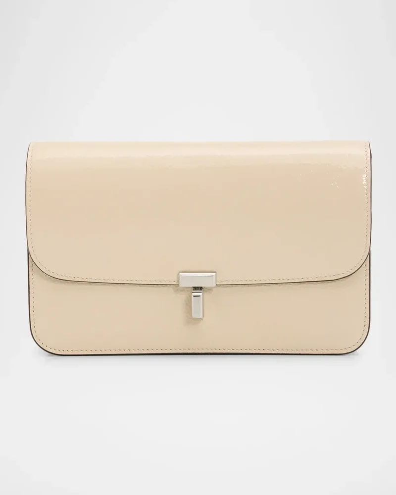 T-Lock Grained Patent Leather Crossbody Bag