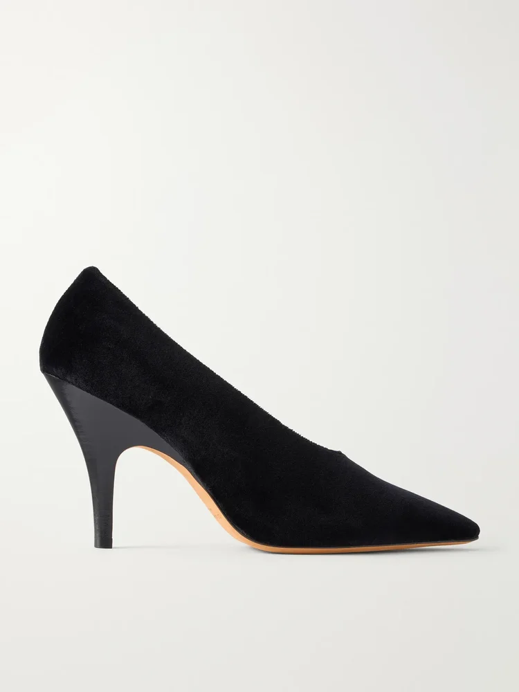 Petra cotton-velvet pumps