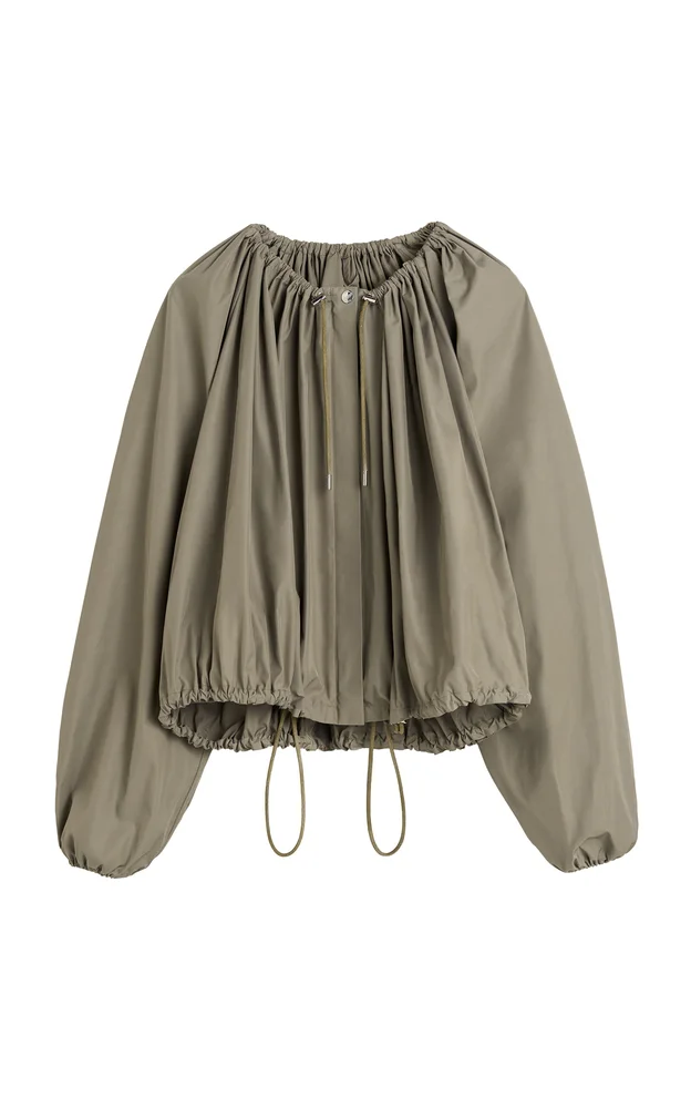 Gathered Parachute Shell Coat