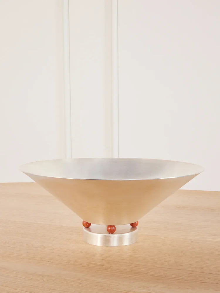 + Vesper Voyage Thysia silver-plated and red jasper bowl