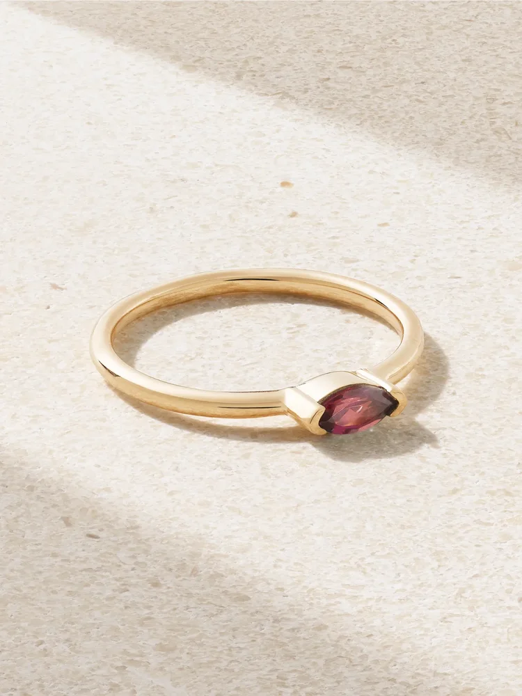 14-karat recycled gold rhodolite ring