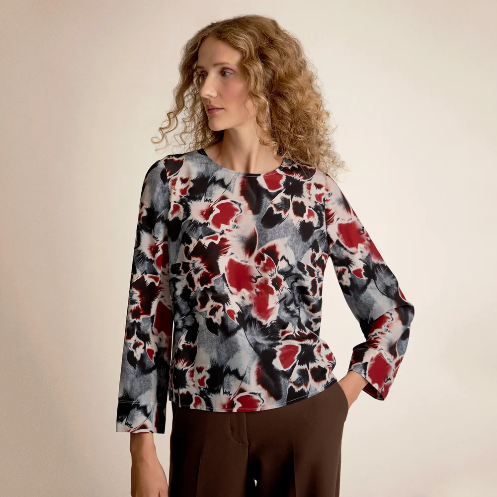 Jules Effortless Blouse - Printed Washable Silk