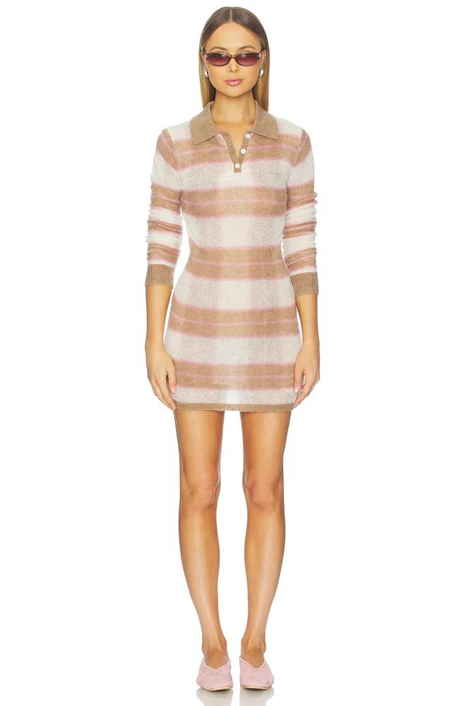 Shadow Plaid Polo Dress