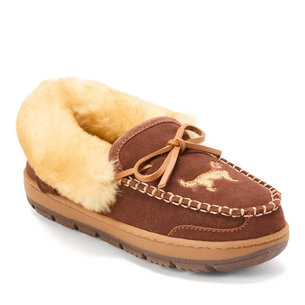 Fireside Gladstone Genuine Shearling Moccasin with Stitching