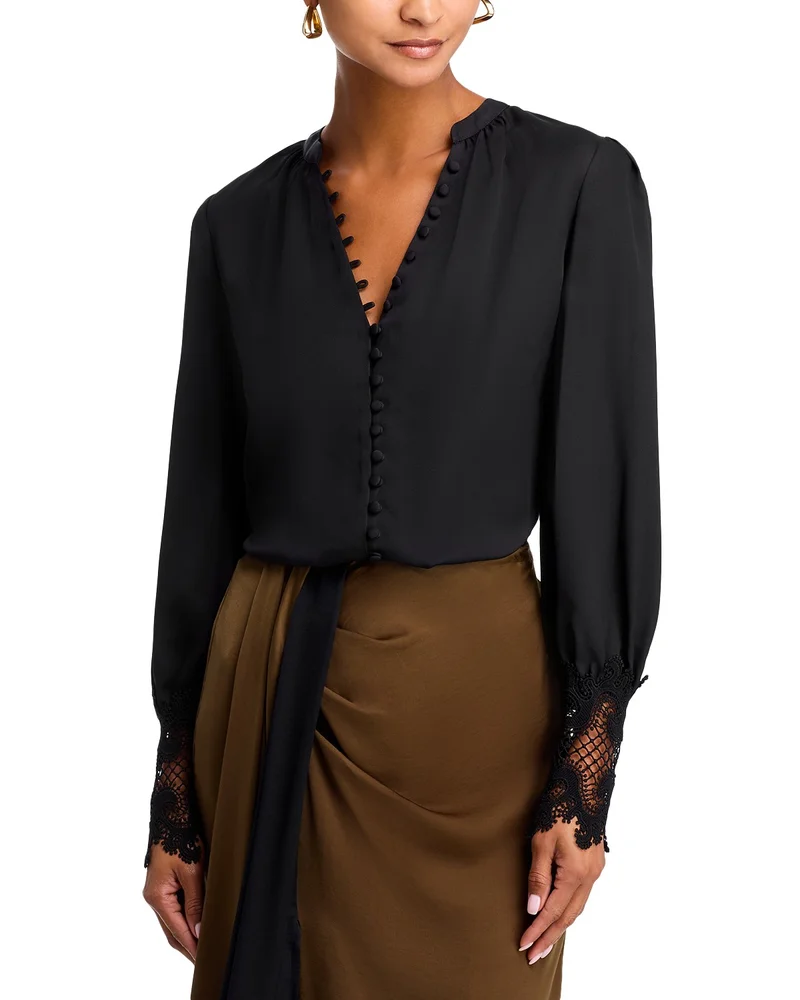 Ava Lace Cuff Blouse