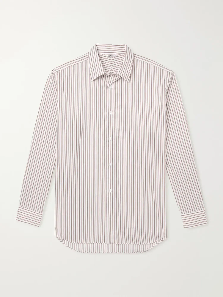 Striped Cotton and Silk-Blend Shirt