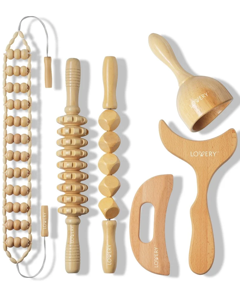 6 Piece Wooden Body Care Massage Tool Kit