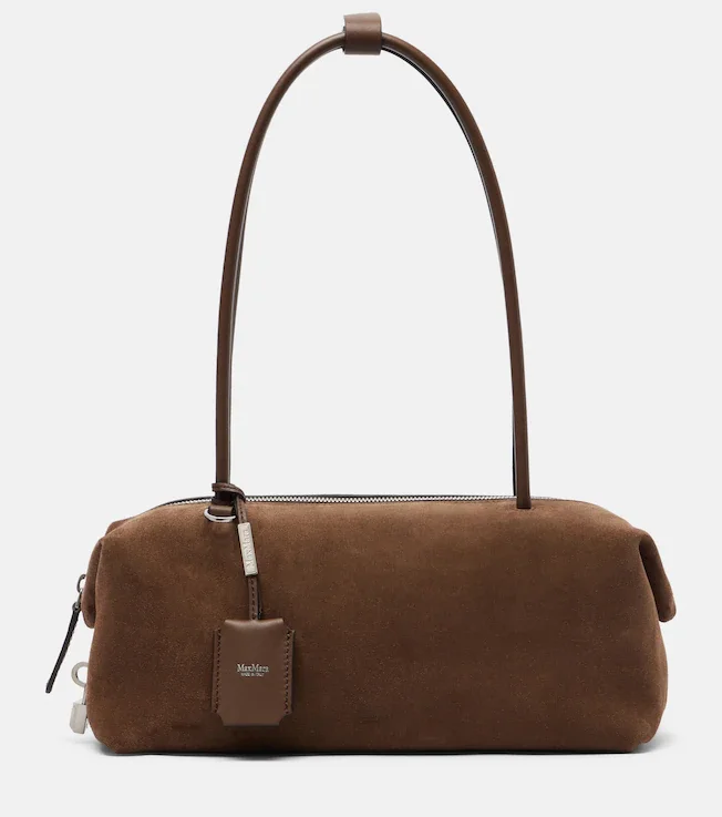 Medium suede shoulder bag