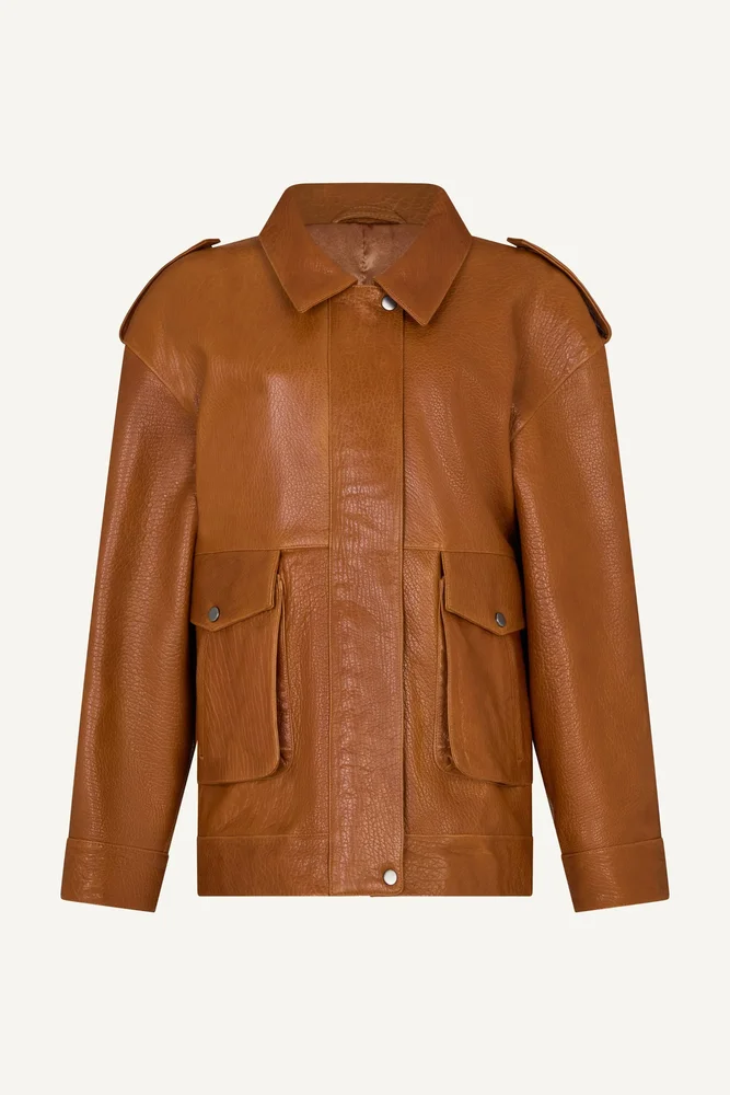 Opal Leather Jacket cognac