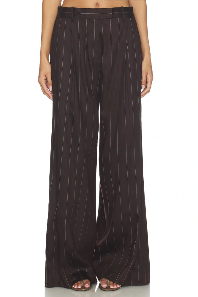 Wide Double Pleated Trousers