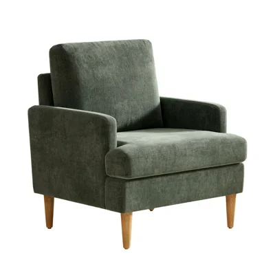 Upholstered Armchair with Square Arms