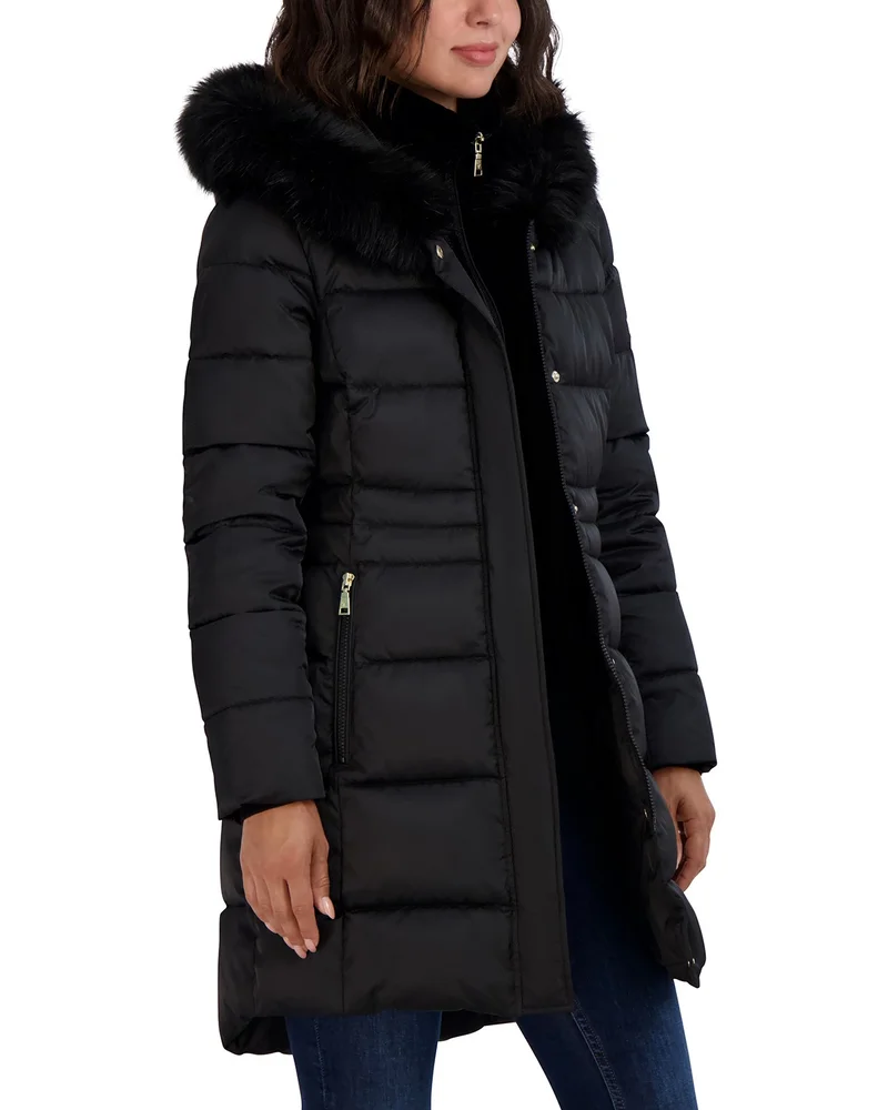 Dana Hooded Faux Fur Trim Puffer Coat