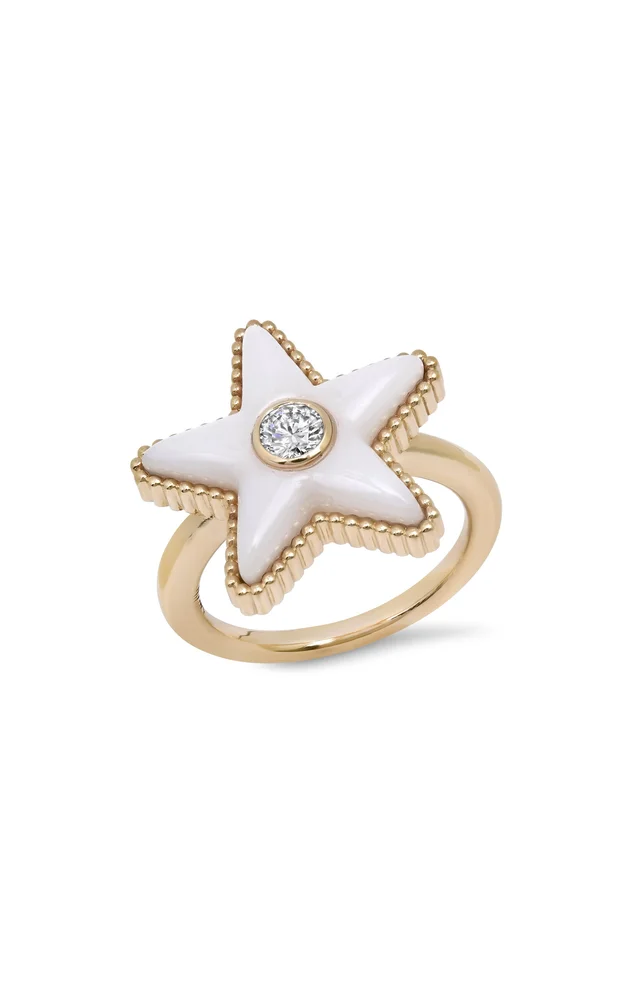 Star Power Mother-of-Pearl and Diamond Ring