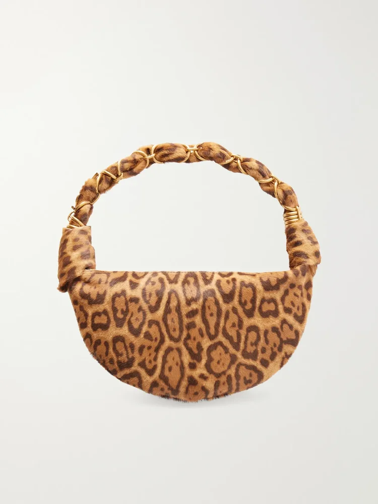 Amalia mini leopard-print calf hair shoulder bag