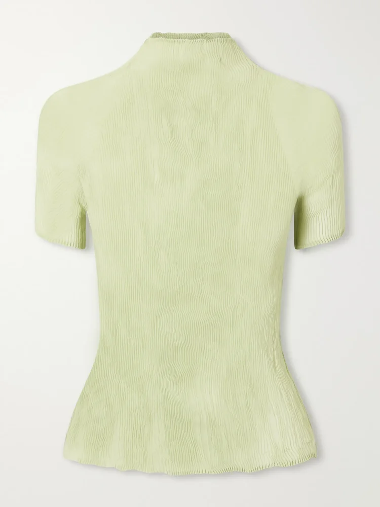Twist plissé-chiffon blouse