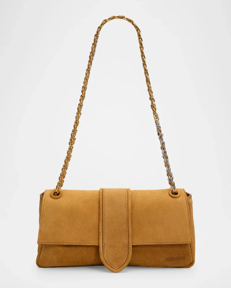 Le Bambino Chaine Suede Shoulder Bag
