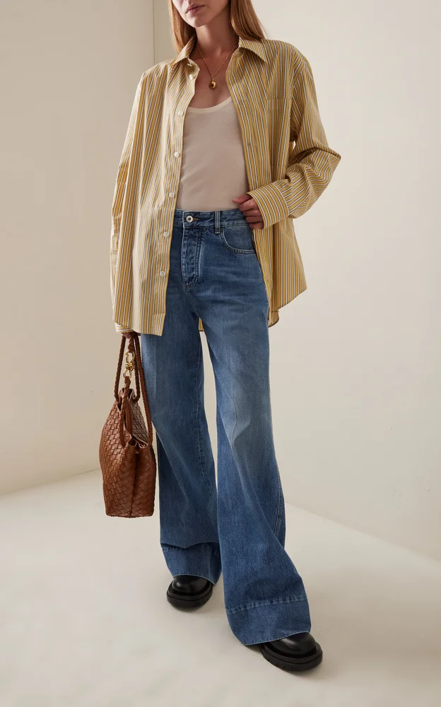 Rigid High-Rise Palazzo Jeans