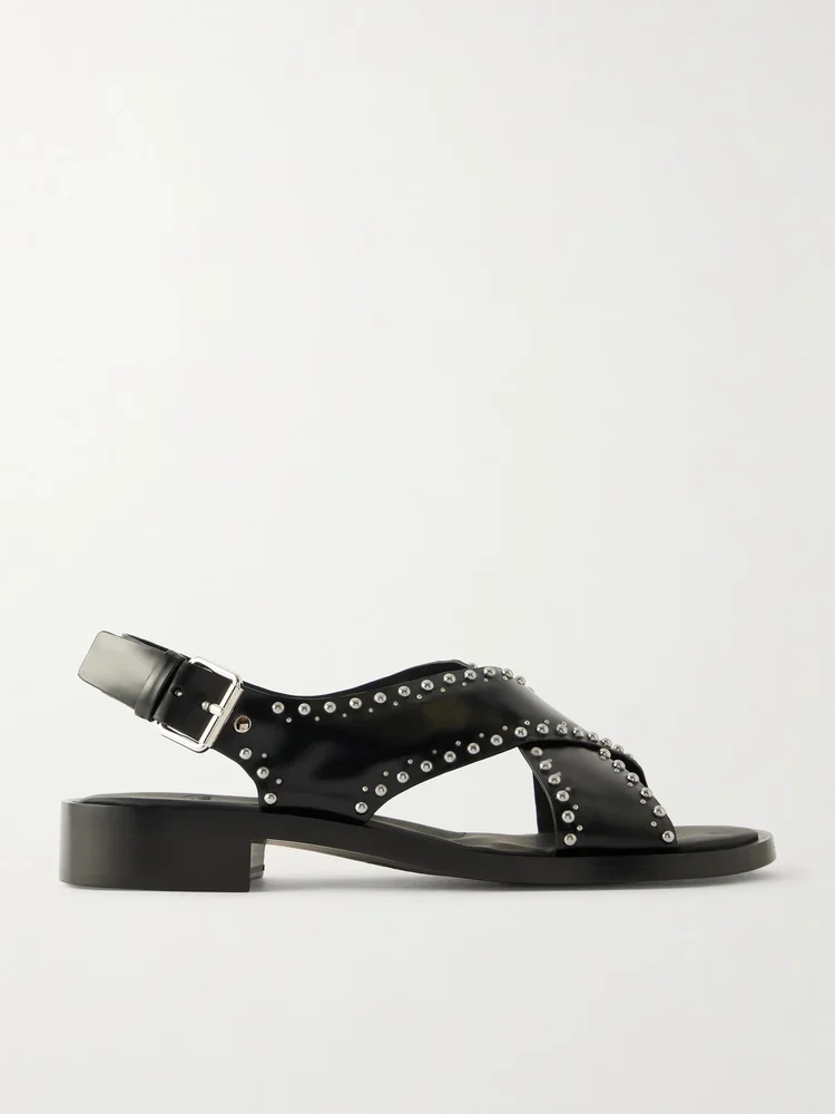 Remi studded woven leather sandals