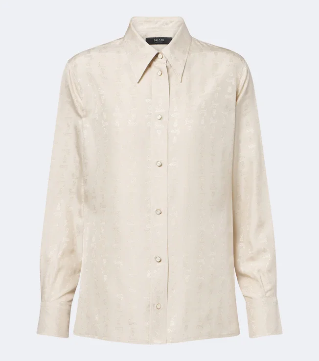 Silk jacquard shirt