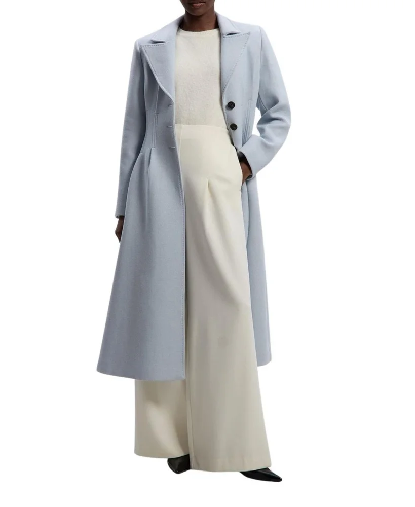 Petite Wool Corset Detail Maxi Coat