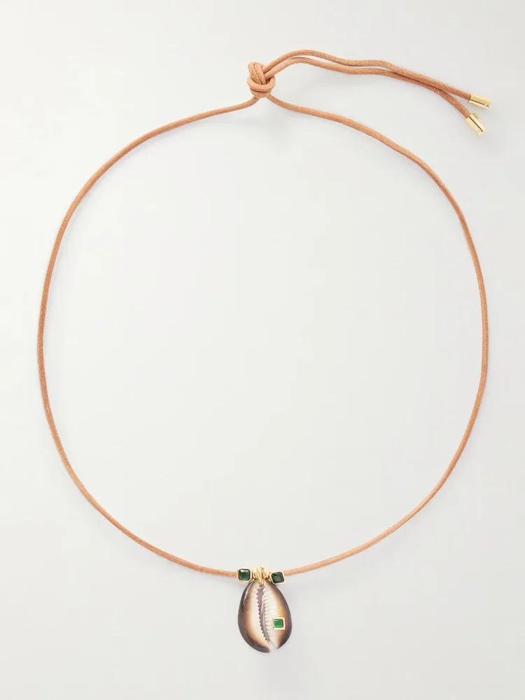 Raya suede beaded necklace