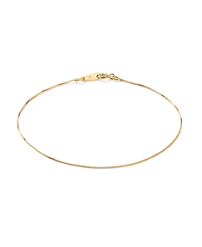 Solid Yellow Gold Mini Box Chain Bracelet