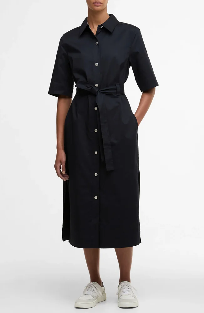 Sloane Tie Waist Midi Shirtdress